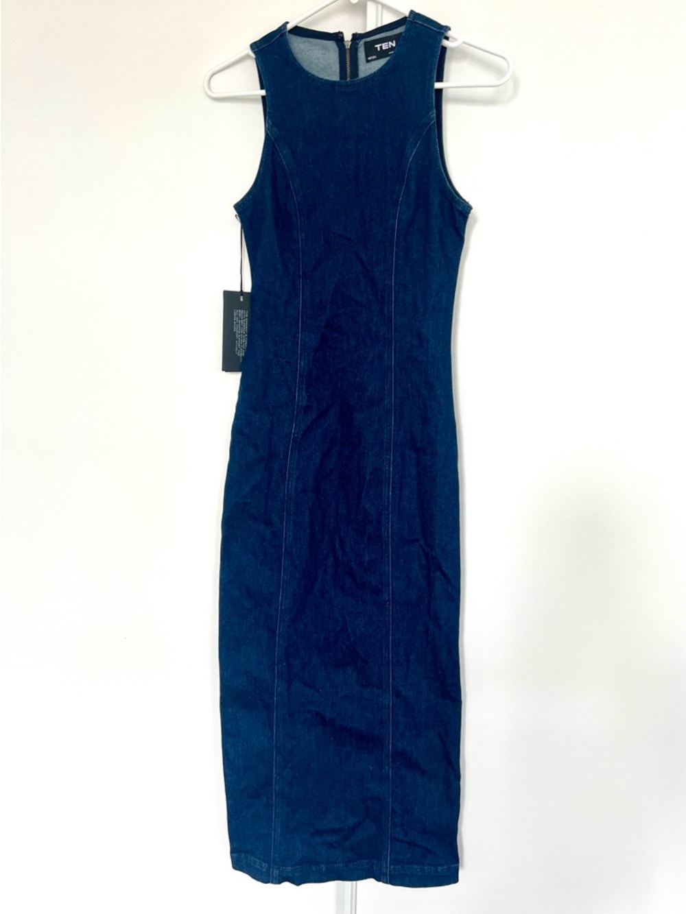 Aritzia NWT Babaton Dark Blue Sleeveless Denim Maxi Dress